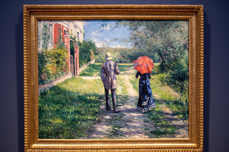 s:65:"Caillebotte-Gemälde "Paar beim Spaziergang" im Barberini-Museum.";