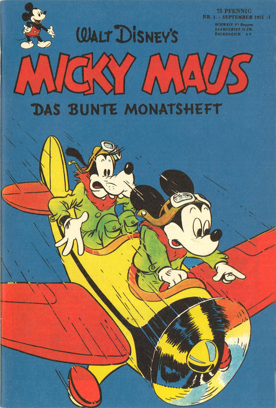 s:65:"Repro vom Cover des ersten "Micky Maus"-Hefts von September 1951.";