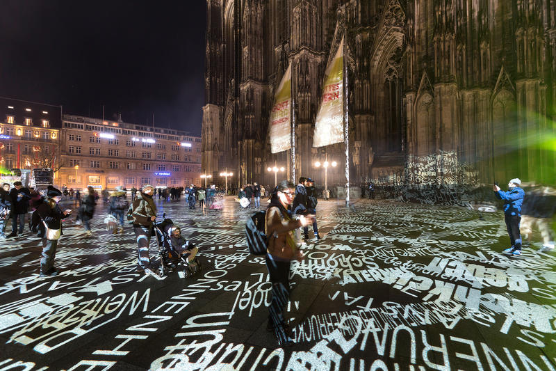 s:108:"Köln erinnerte an Silvester 2016 mit einer Lichtinstallation an die Übergriffe ein Jahr zuvor (Archivbild)";